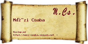 Mázi Csaba névjegykártya