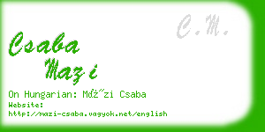 csaba mazi business card